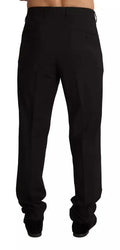 Pantalon noir dolce & gabbana formel slim coupe droite avec plis subtils à larrière