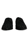 Dolce & gabbana derby formel en daim noir orné de sequins scintillants avec lacets