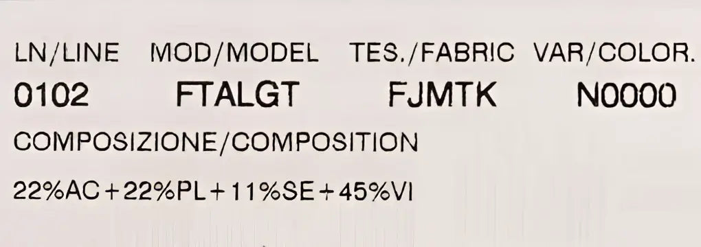 Labele dante avec description ligne 0102 modèle ftalgt tes en brocart floral noir dolce & gabbana avec 22% ac
