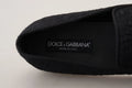 Mocassins dolce & gabbana noirs en jacquard floral avec dessus texturé et doublure en daim