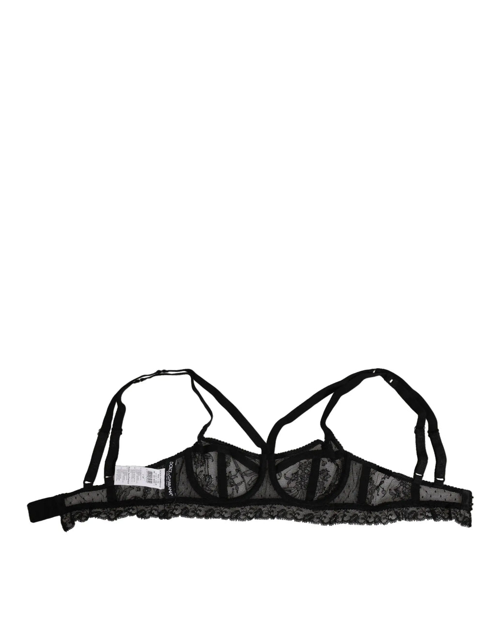 Dolce & Gabbana soutien-gorge balconnet en dentelle noire florale en nylon avec bretelles réglables