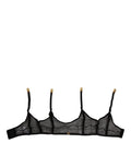 Soutien-gorge noir en dentelle florale avec motifs délicats et garnitures dorées dolce & gabbana