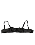 Dolce gabbana soutien-gorge balconnet noir floral en mesh transparent avec armatures et bretelles délicates