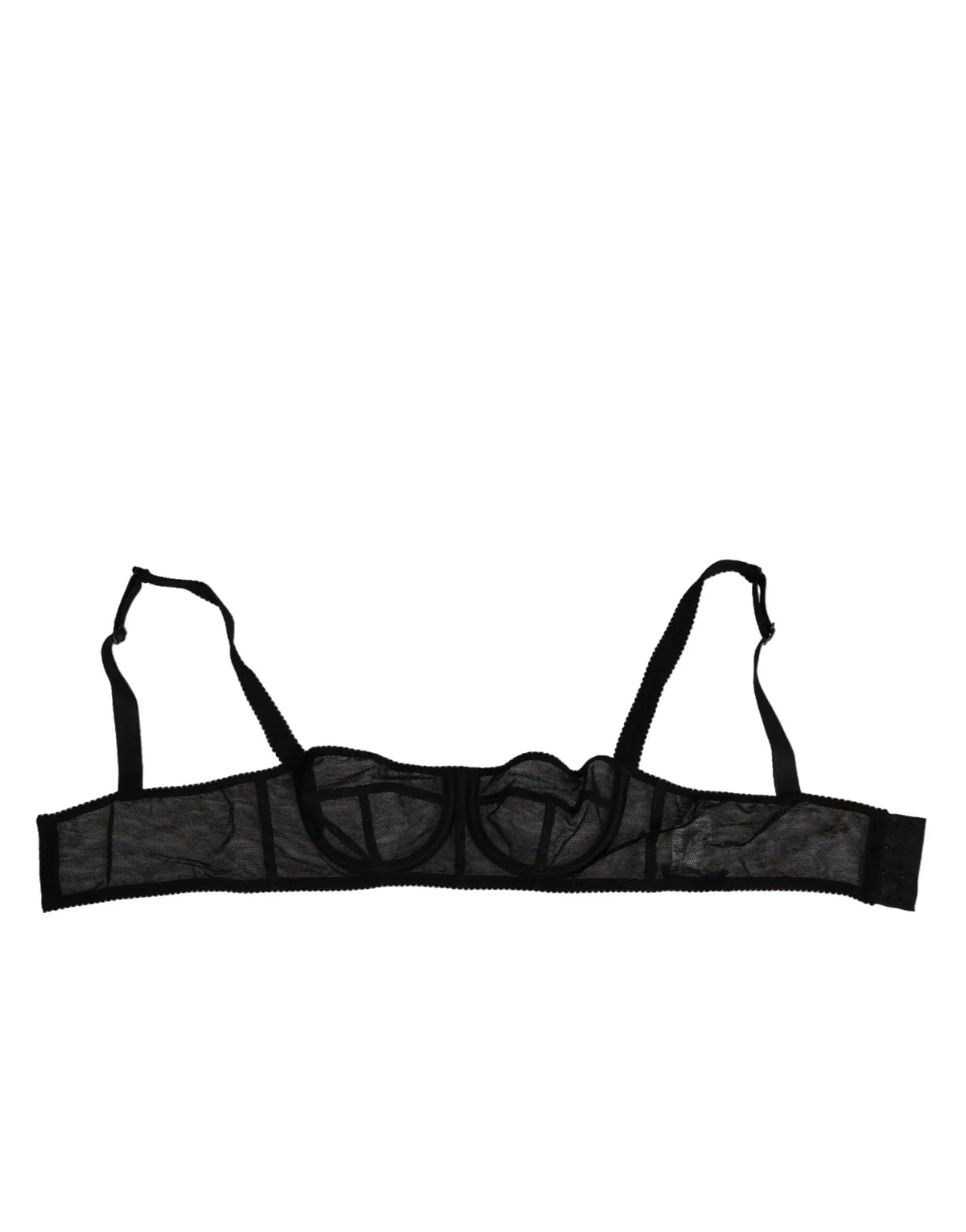 Dolce gabbana soutien-gorge balconnet noir floral en mesh transparent avec armatures et bretelles délicates