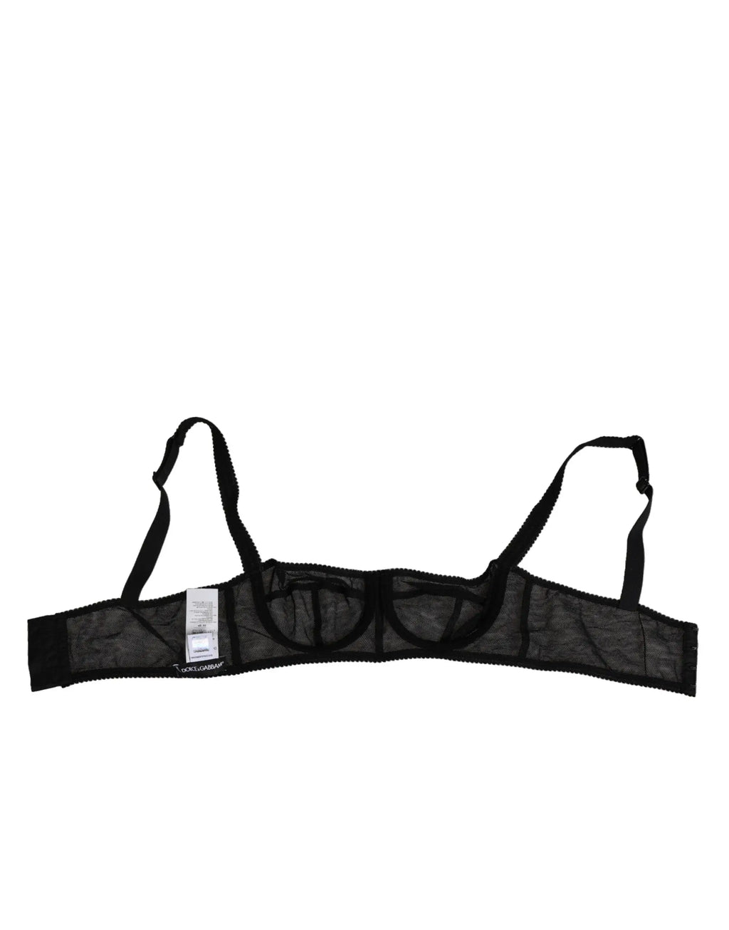 Dolce & gabbana balconette noir en maille fine avec armatures et bretelles ajustables au design minimaliste