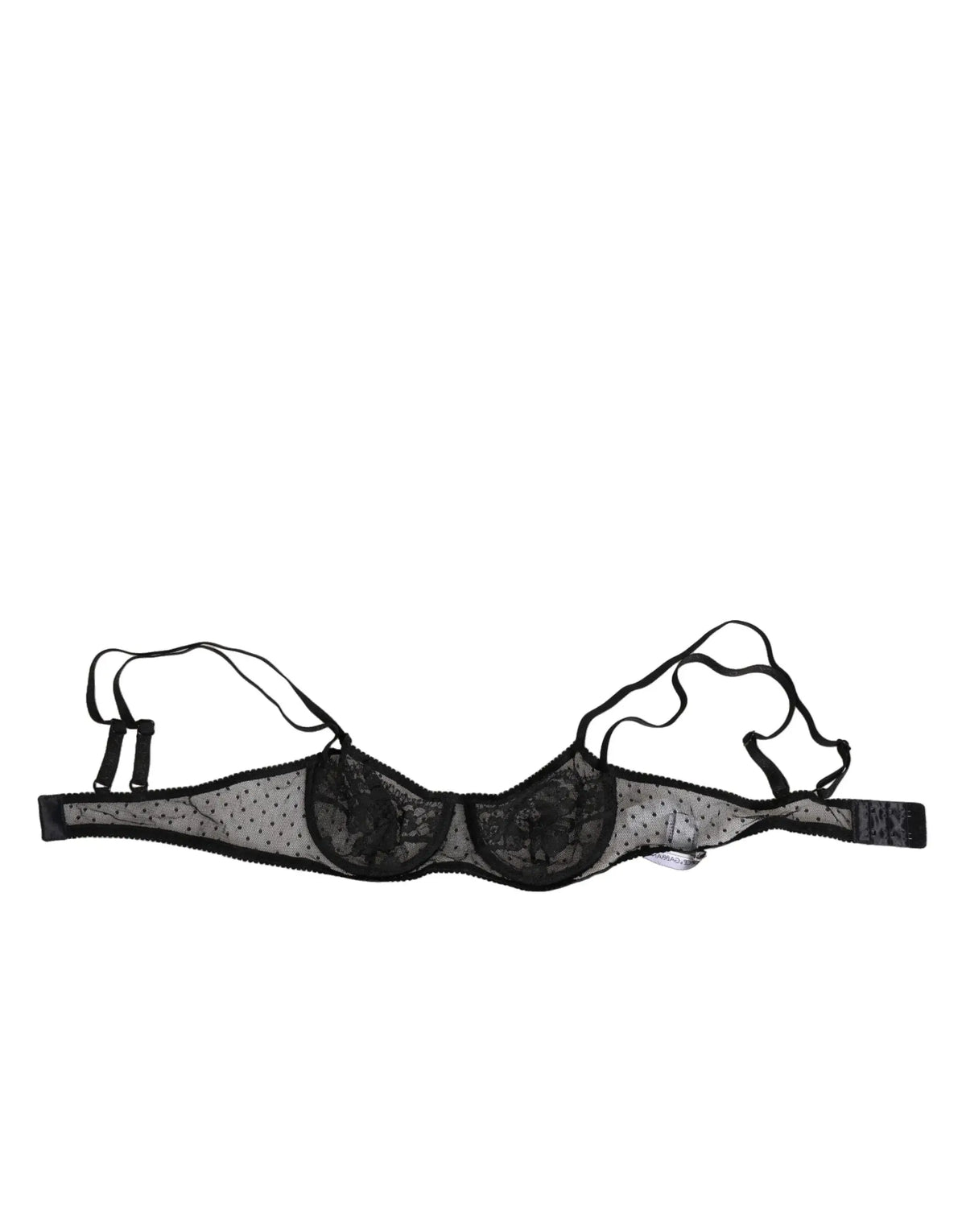 Dolce & Gabbana soutien-gorge balconnet noir en dentelle florale avec armatures et tulle plumetis transparent