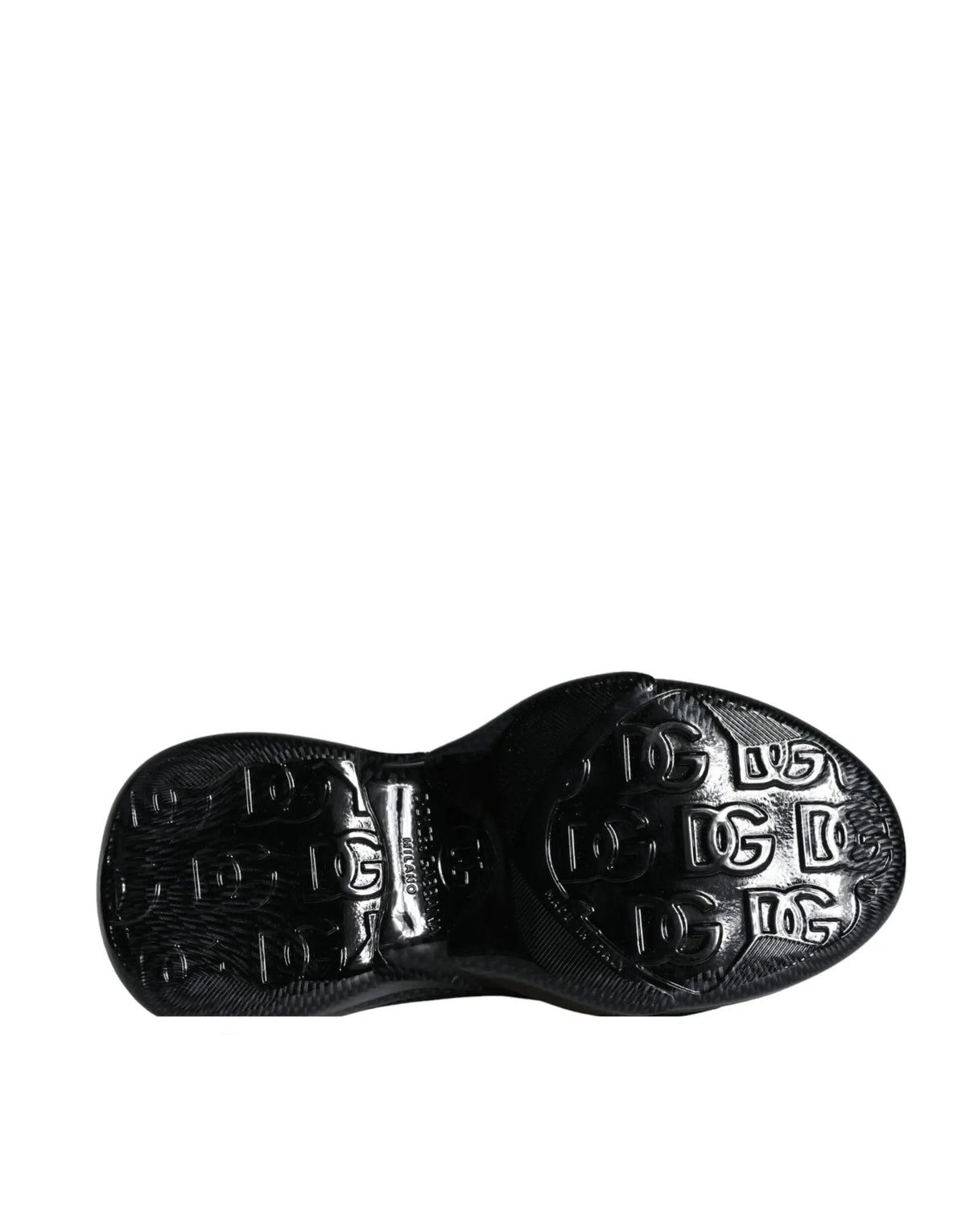 Semelle en caoutchouc noire avec motif logo dg embossé des sneakers basses homme dolce & gabbana en caoutchouc noir foil
