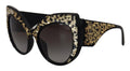 Lunettes de soleil papillon noir dolce & gabbana dg4326 avec sequins dorés et verres polarisés