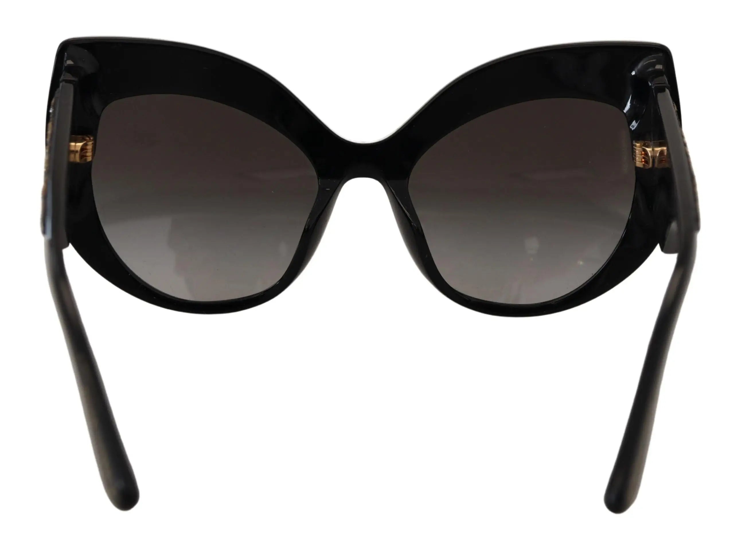 Lunettes de soleil dolce & gabbana dg4326 noires avec monture cat-eye, verres dégradés gris et accents dorés