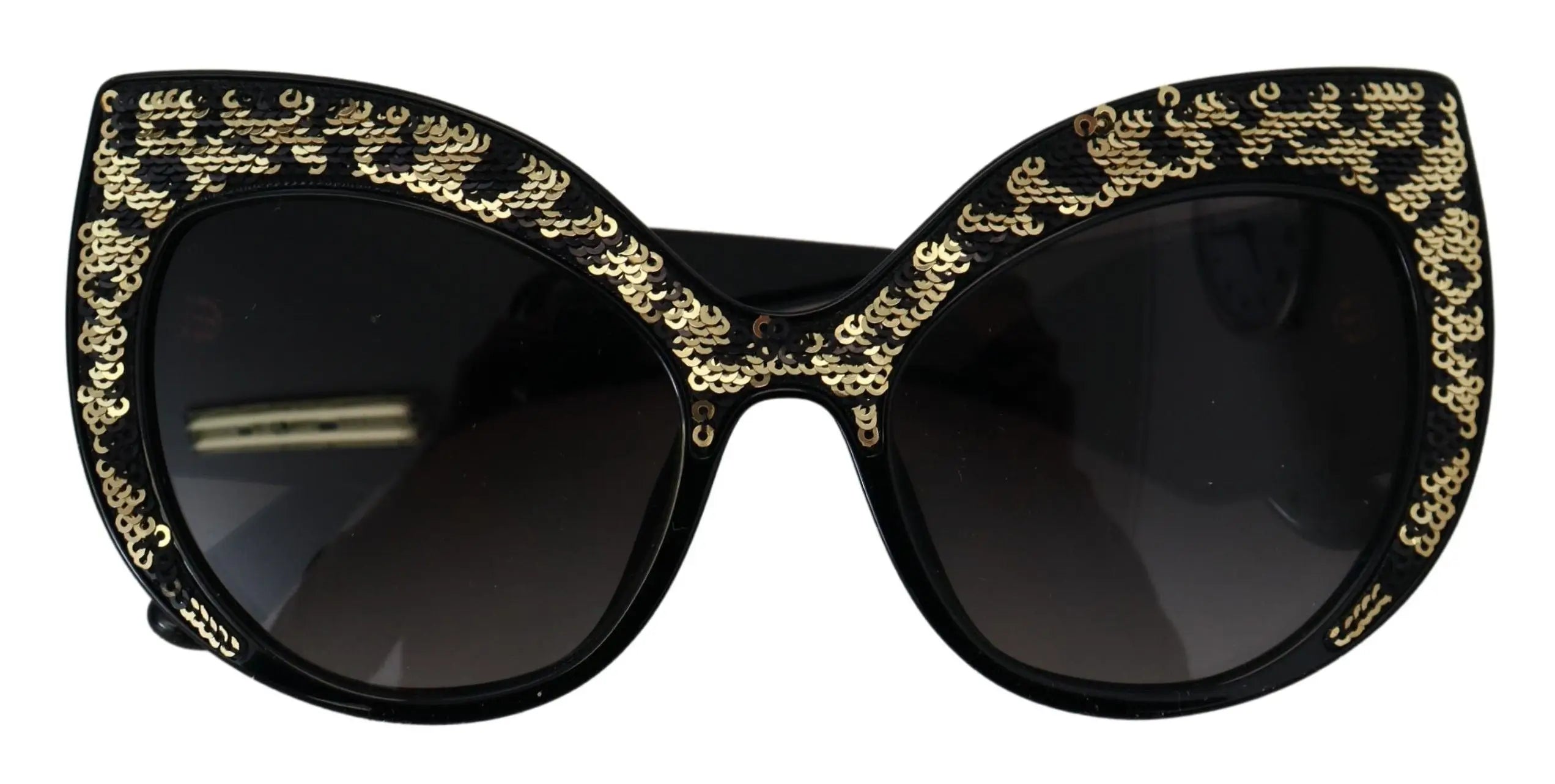 Lunettes de soleil papillon noir dolce & gabbana avec sequins dore polarise modele dg4326