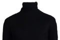 Dolce & Gabbana pull homme noir en mohair avec col roulé côtelé et texture tricotée