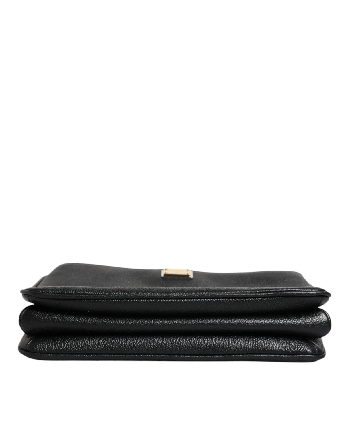 Dolce & Gabbana pochette en cuir grain noir avec fermoir rectangulaire doré en métal