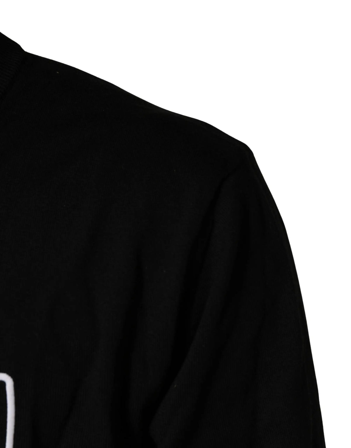 Pull en laine noir dolce gabbana avec logo graphique blanc à manches longues et col rond