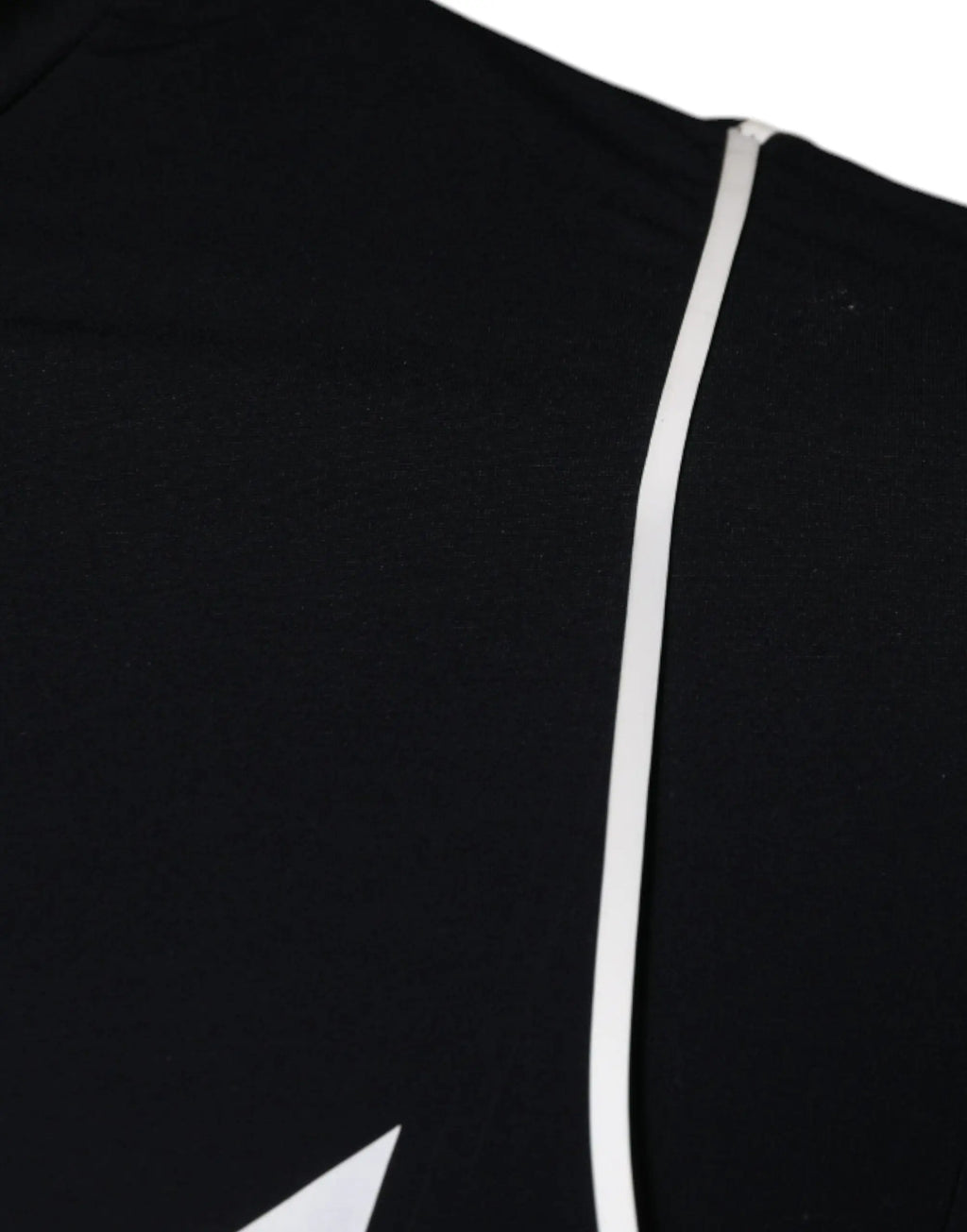 Dolce & gabbana t shirt en nylon noir avec imprimé graphique et fermeture blanche centrale en zip
