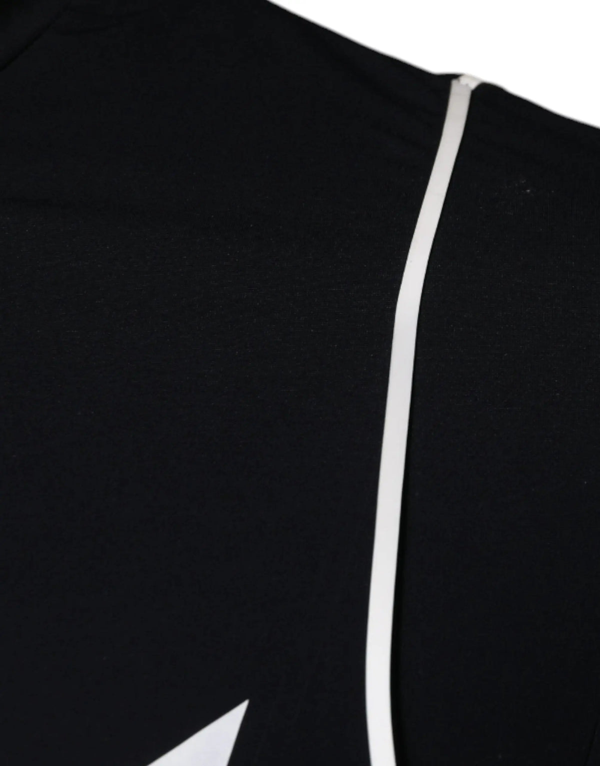 Dolce & gabbana t shirt en nylon noir avec imprimé graphique et fermeture blanche centrale en zip