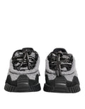 Baskets basses dolce & gabbana ns1 en laine noire et grise avec semelle en caoutchouc épaisse et lacets brandés