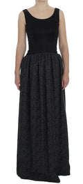 Robe fourreau dolce & gabbana noire et grise avec top sans manches ajusté et jupe texturée taille haute
