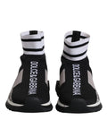 Baskets femmes dolce & gabbana sorrento noires et grises en maille style chaussette avec logo cousu verticalement
