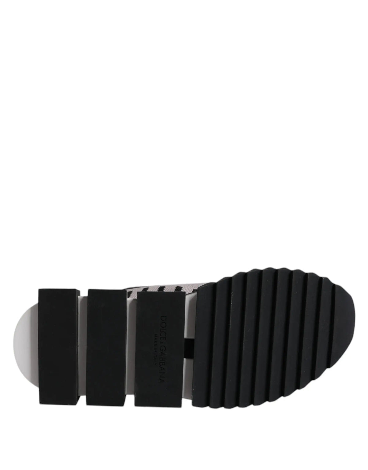 Semelle en caoutchouc noir à motif nervuré avec sections segmentées de la basket chaussette sorento pour femmes dolce & gabbana