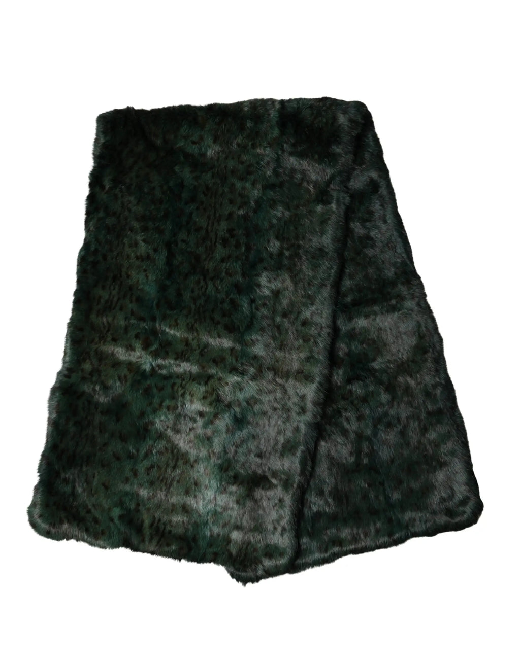 Un plaid en fausse fourrure vert foncé doux et texturé dolce gabbana noir vert rayé écharpe 180cm x 49cm