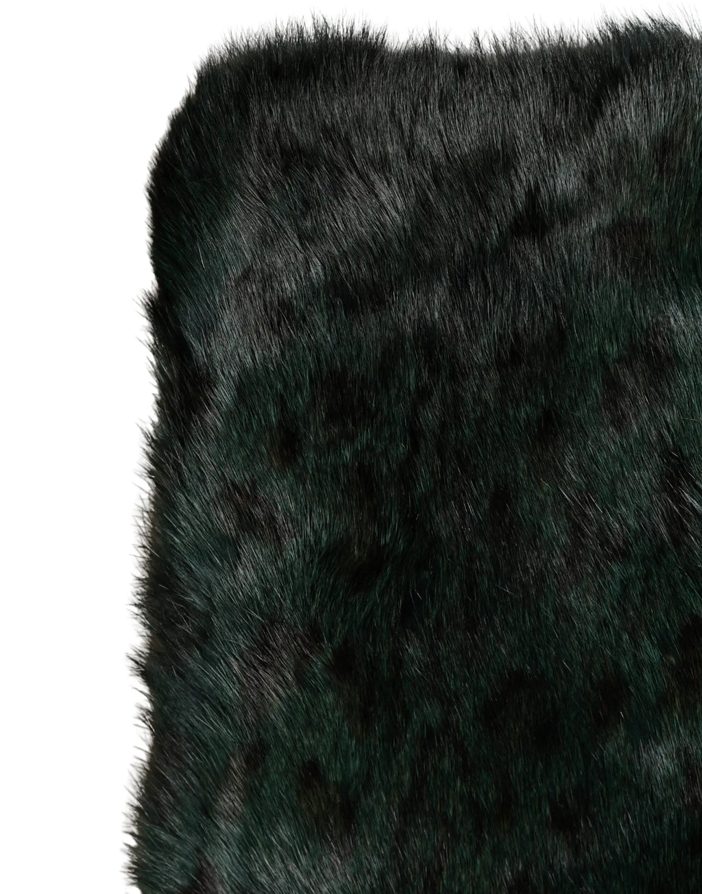Coussin décoratif en fausse fourrure vert foncé avec texture pelucheuse et motif subtil sur châle écharpe rayée dolce gabbana
