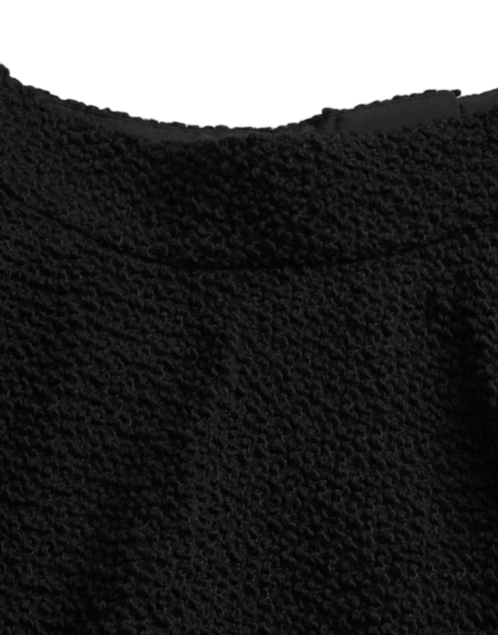 Jupe dolce & gabbana noire taille haute en maille texturée côtelée et boursouflée à longueur genou
