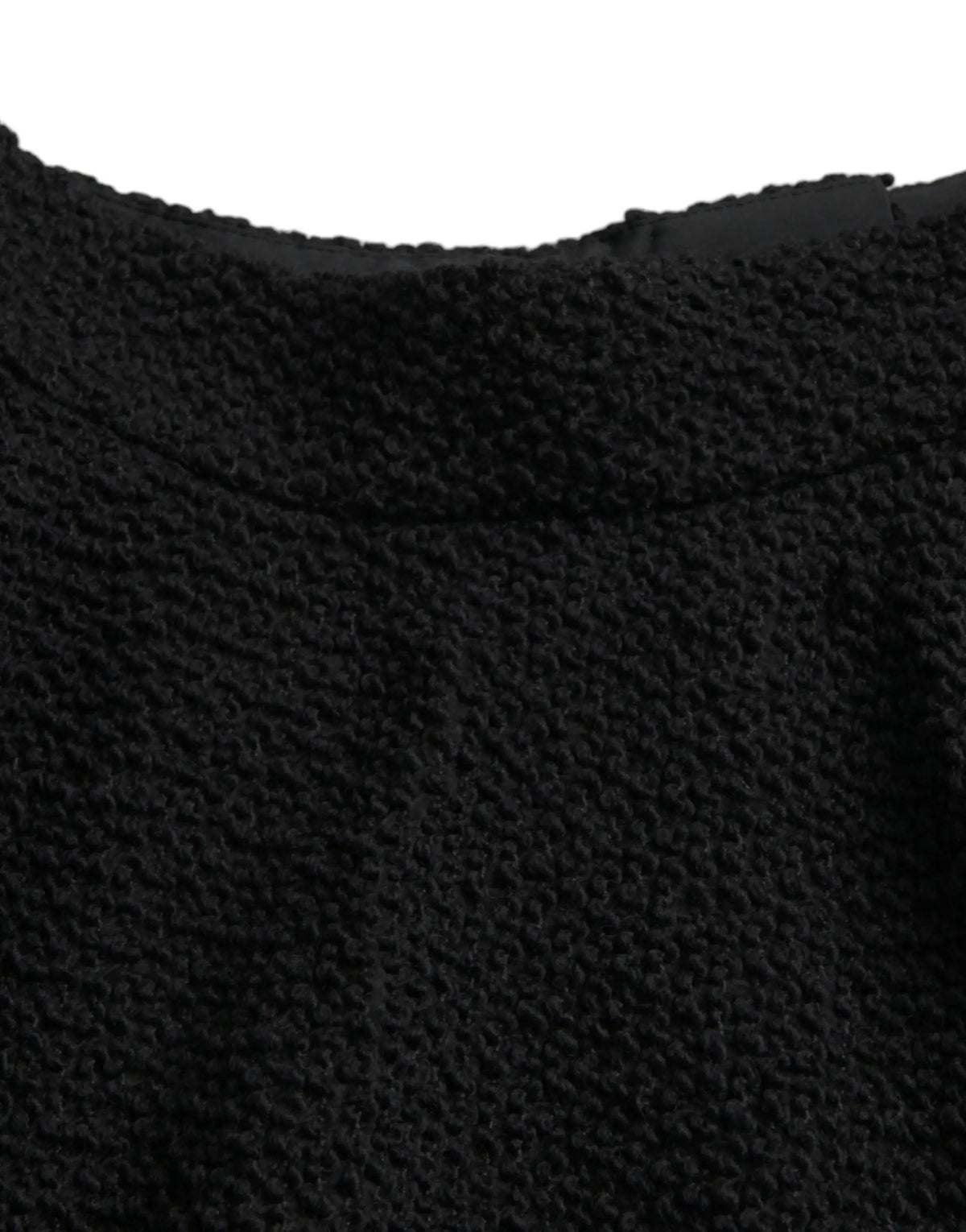 Jupe dolce & gabbana noire taille haute en maille texturée côtelée et boursouflée à longueur genou
