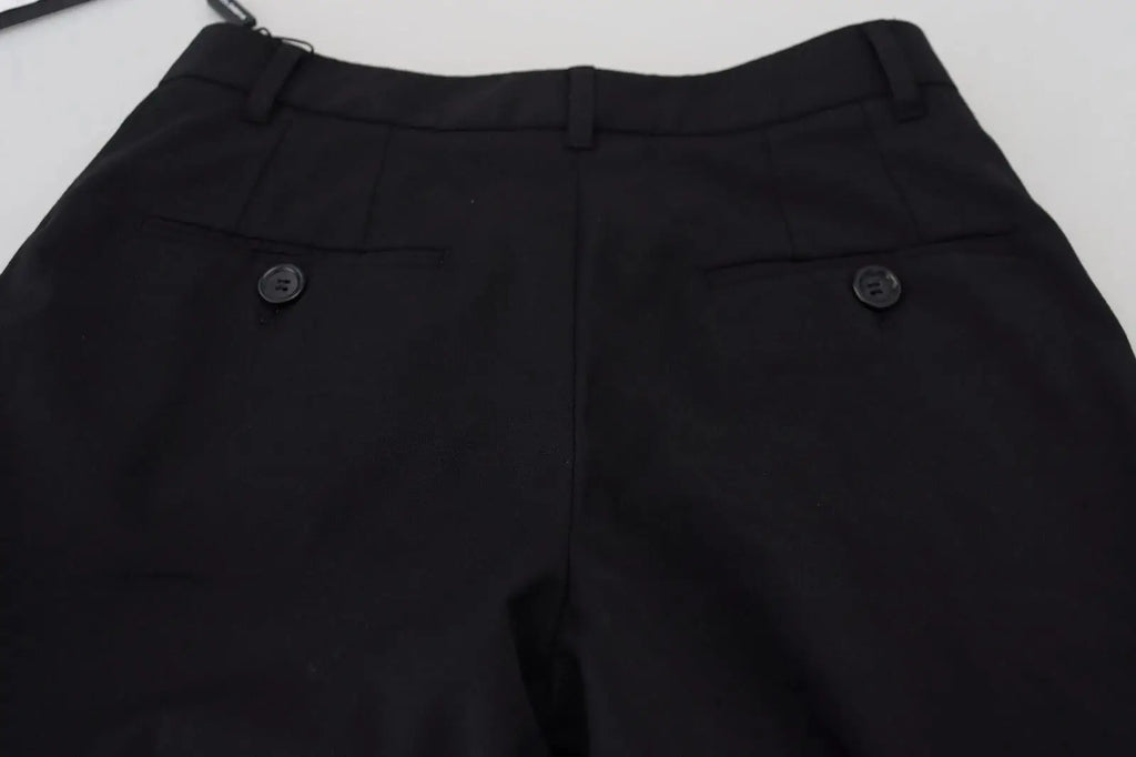 Pantalon noir taille haute dolce & gabbana avec coupe skinny et poches arrière boutonnées vue de dos