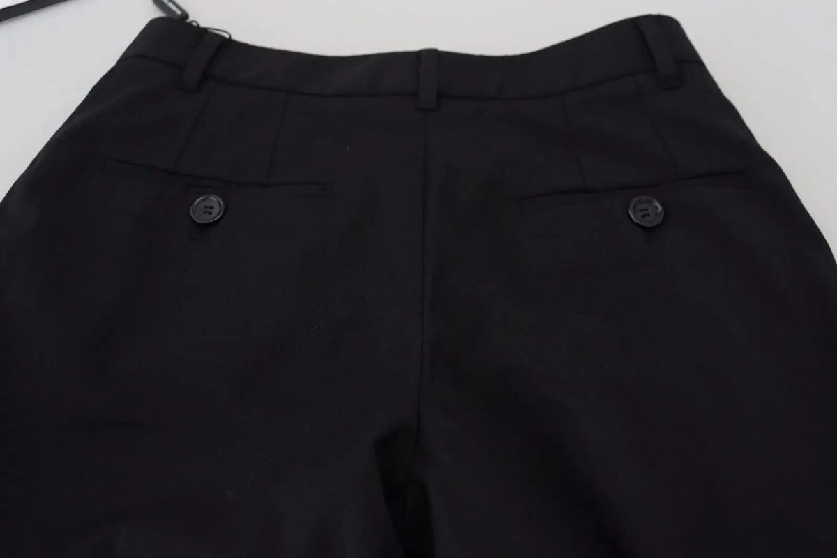Pantalon noir taille haute dolce & gabbana avec coupe skinny et poches arrière boutonnées vue de dos