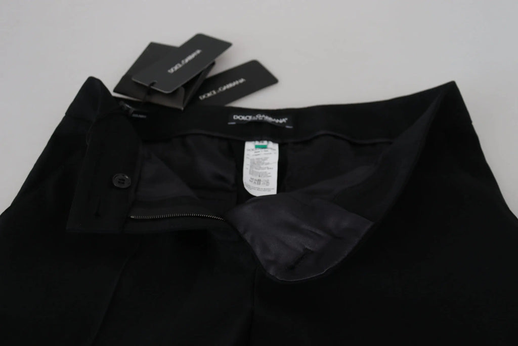 Pantalon femme dolce & gabbana noir taille haute avec design ajusté et fermeture boutonnée