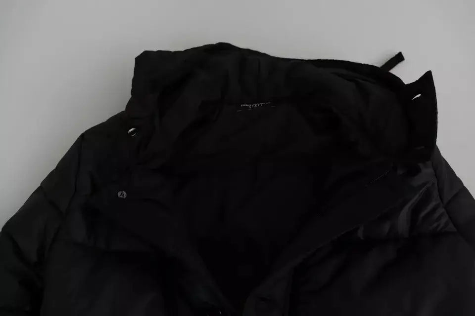 Dolce & Gabbana manteau homme noir en polyester avec doudoune matelassée et col montant à capuche