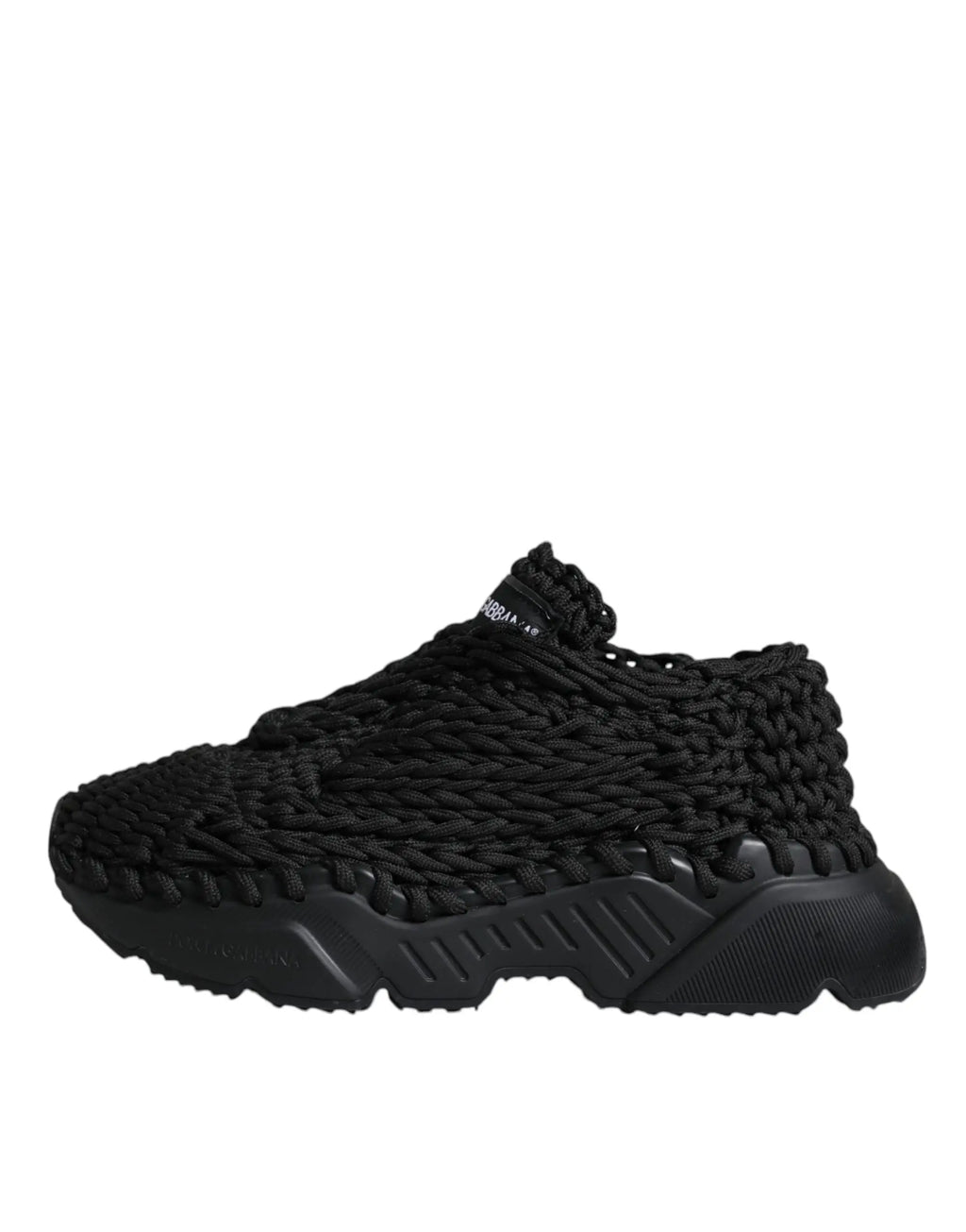 Baskets dolce & gabbana daymaster noires en maille tressée avec semelle en caoutchouc épaisse
