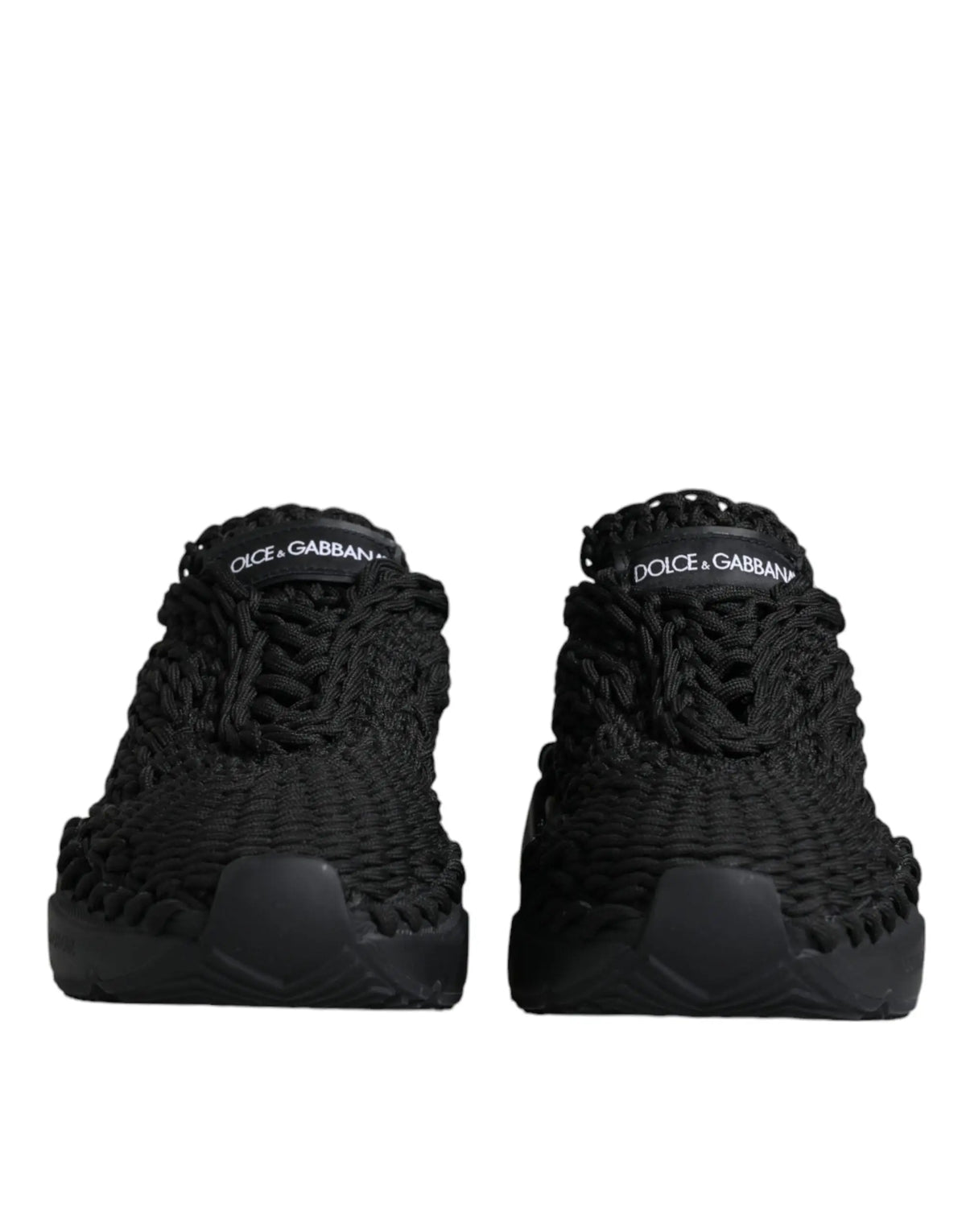 Baskets dolce & gabbana daymaster noires en maille tissée avec semelle en caoutchouc épaisse