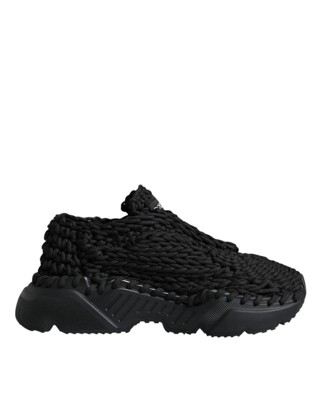 Baskets dolce & gabbana daymaster noires en maille avec dessus texturé épais et semelle en caoutchouc robuste