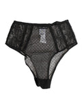 Culotte haute noire en dentelle et tulle à pois transparente dolce gabbana vue de dos