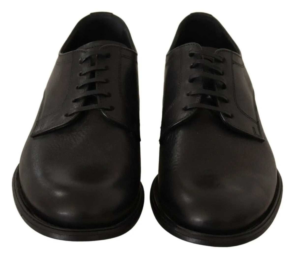 Dolce & Gabbana chaussures derby homme en cuir noir avec lacets et design oxford classique à bout arrondi