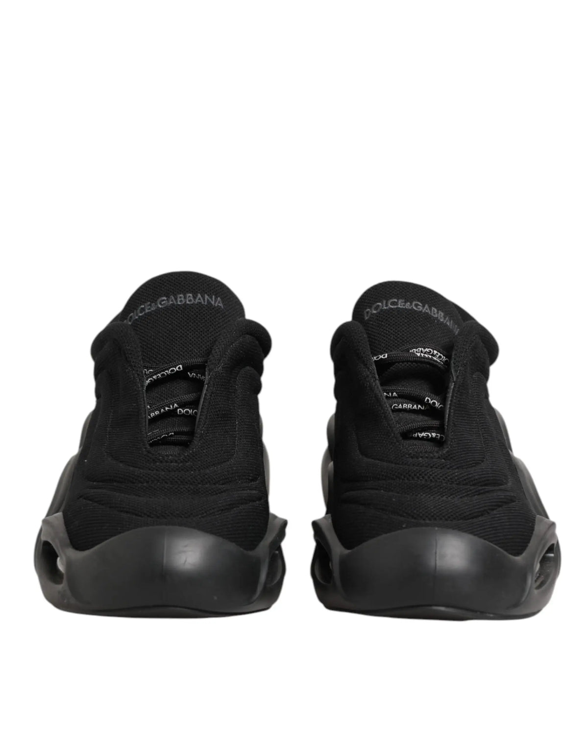 Baskets dolce & gabbana noires pour homme avec tige texturée et semelle en caoutchouc sculptée et épaisse