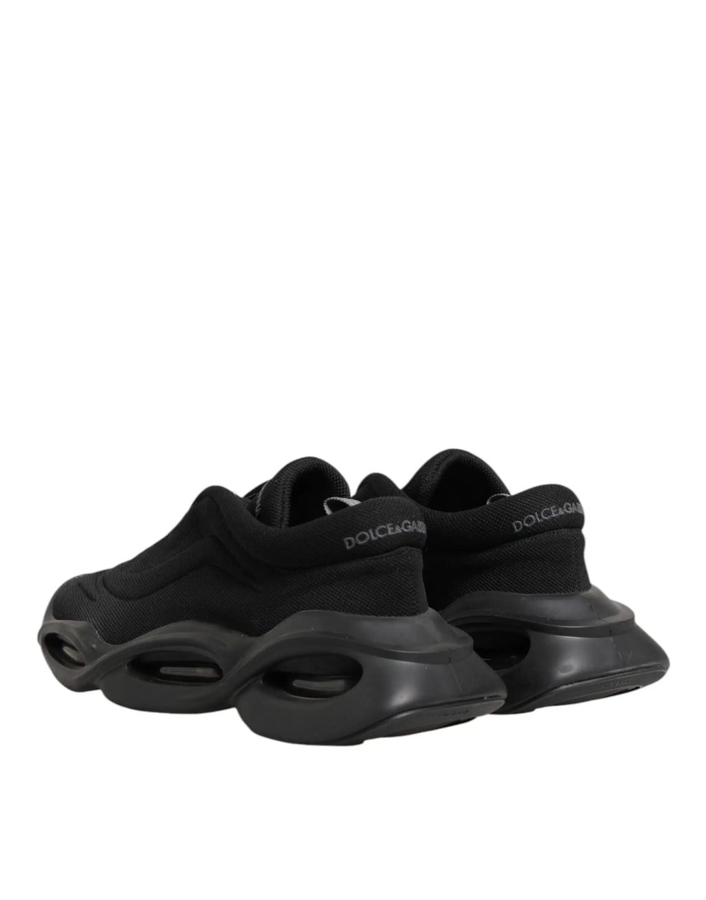 Baskets dolce & gabbana noires pour homme à lacets avec semelle sculptée épaisse et empeigne en mesh