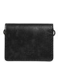 Sac bandoulière noir en cuir avec texture subtile et bords cousus design minimaliste dolce & gabbana