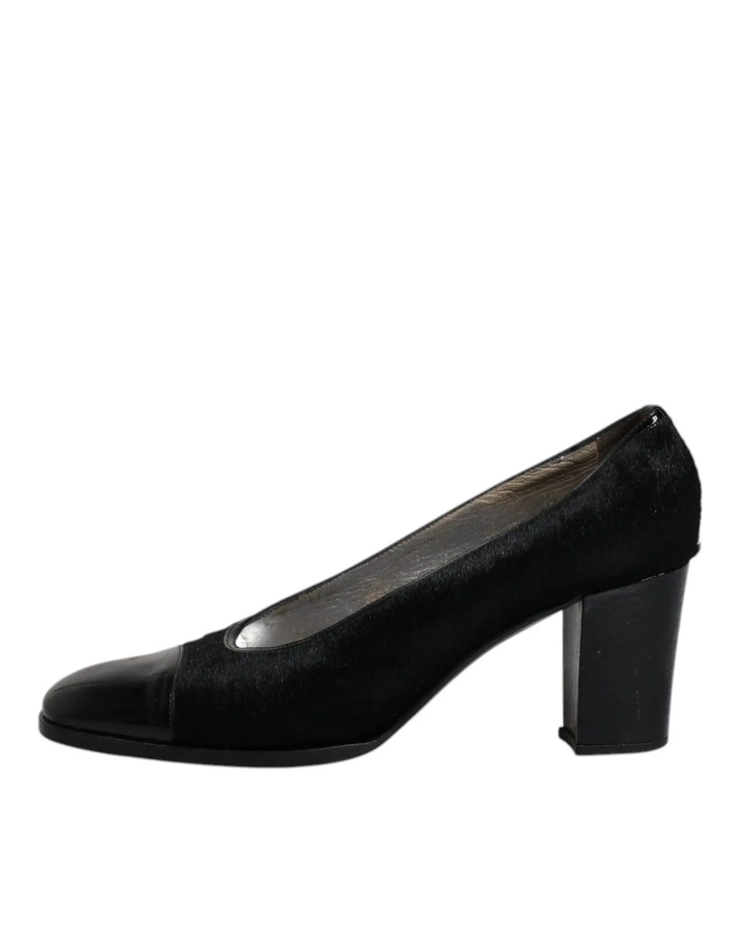 Dolce & gabbana escarpins noirs en cuir suédé et verni avec talon block