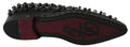 Dolce & gabbana chaussures brogue en cuir noir avec clous crânes et semelle rouge dg logo