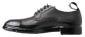 Derby noir en cuir verni dolce & gabbana avec finition brillante et languette au talon, vu de dos
