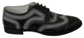 Dolce & gabbana chaussures derby en cuir noir avec motifs brodés blancs pour usage formel