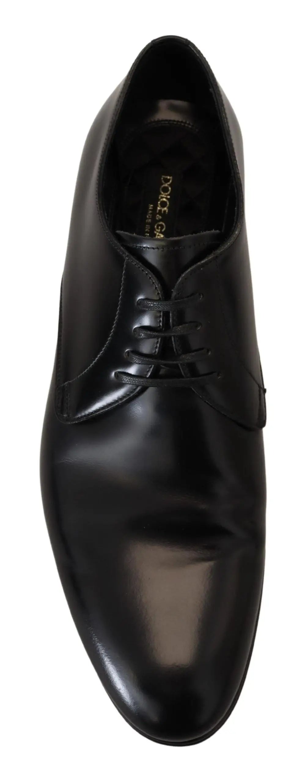 Chaussure formelle noire en cuir dolce & gabbana oxford avec finition polie et lacets classiques