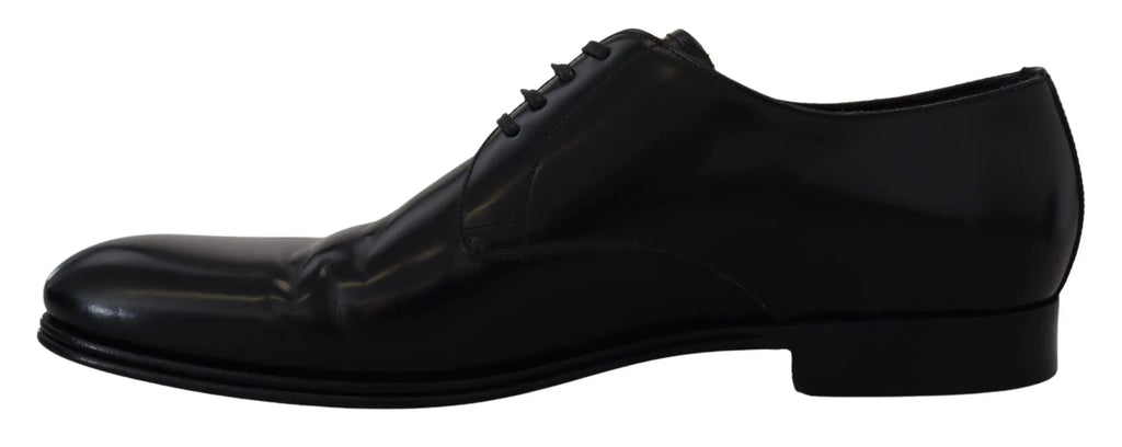 Dolce & Gabbana chaussures habillées en cuir noir avec finition polie et lacets classiques style oxford