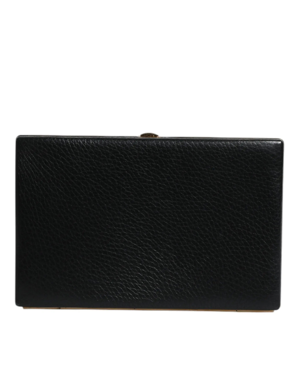 Clutch noir en cuir texturé dolce & gabbana avec fermoir doré pour soirée élégante