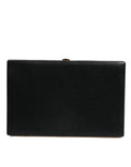 Clutch noir en cuir texturé dolce & gabbana avec fermoir doré pour soirée élégante