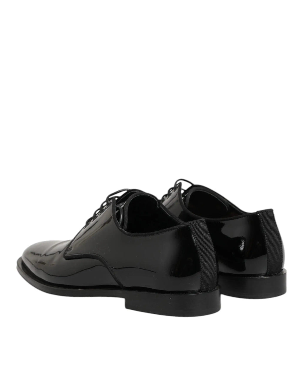 Dolce & Gabbana chaussures derby en cuir noir verni à lacets élégantes pour tenue formelle