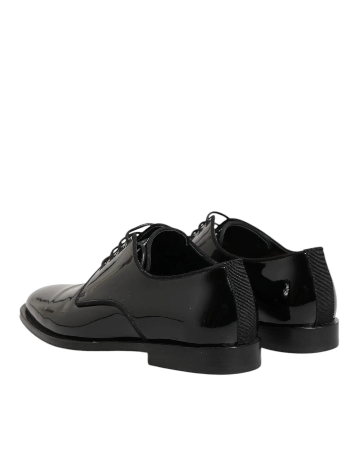 Dolce & Gabbana chaussures derby en cuir noir verni à lacets élégantes pour tenue formelle