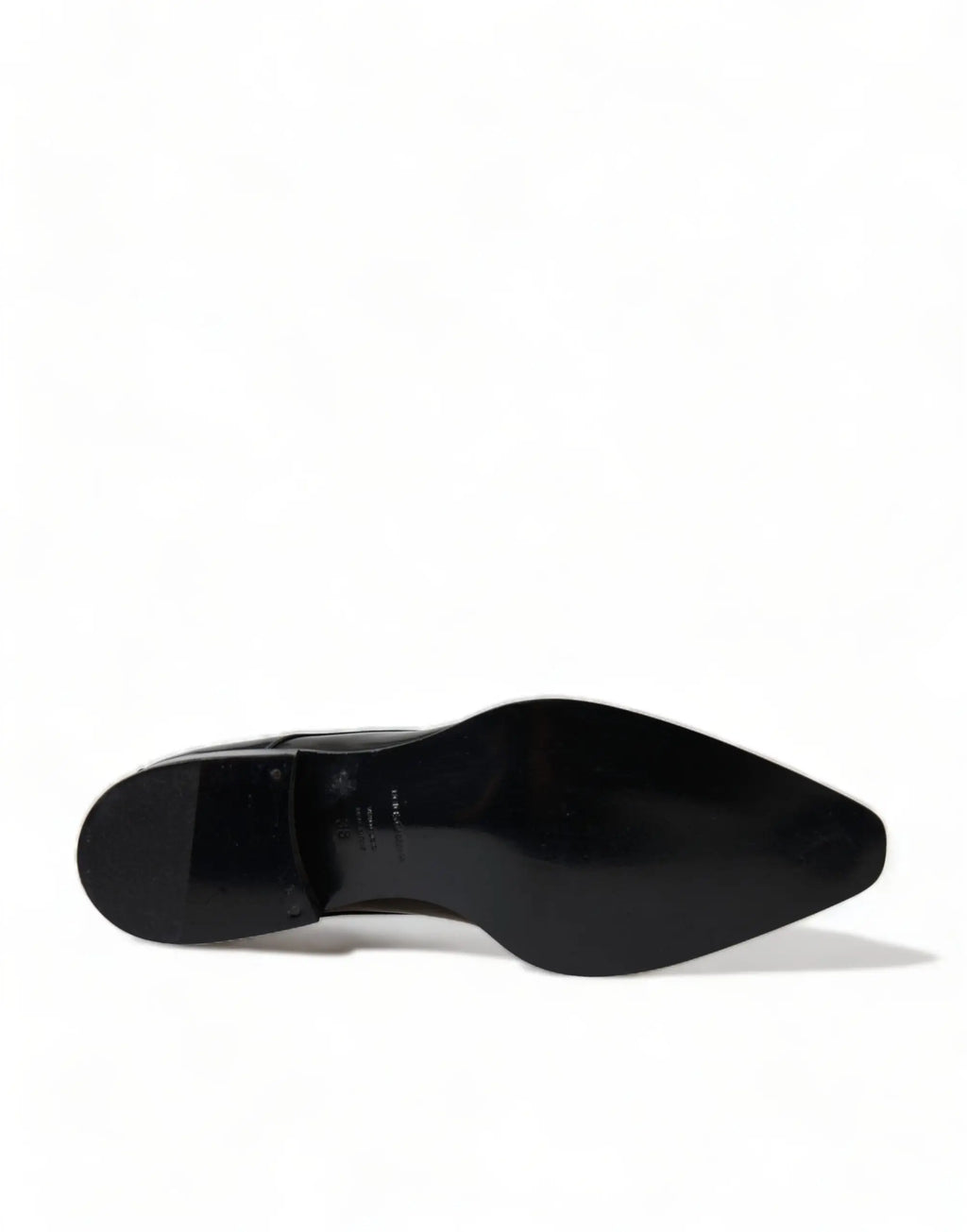 Dolce & gabbana chaussure plate formelle noire en cuir verni avec bout pointu et finition brillante